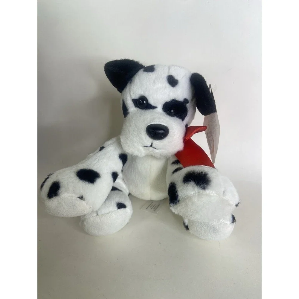 Animal Adventures Dalmatian Dog Puppy Plush Stuffed Animal Red Bow 2016 NEW